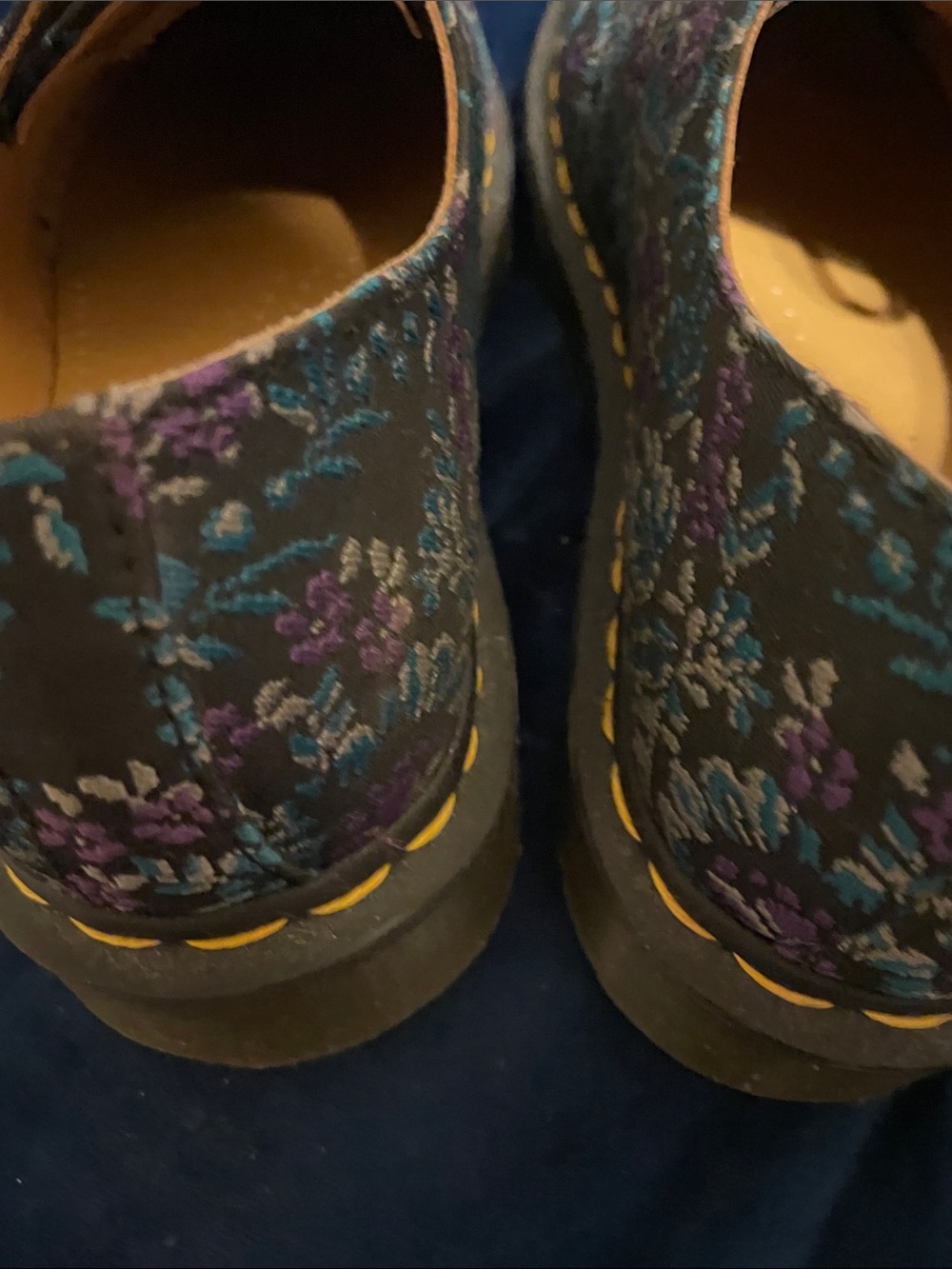 Dr. Martens Black Floral Embroidered Derby Shoes - Picture 6 of 9